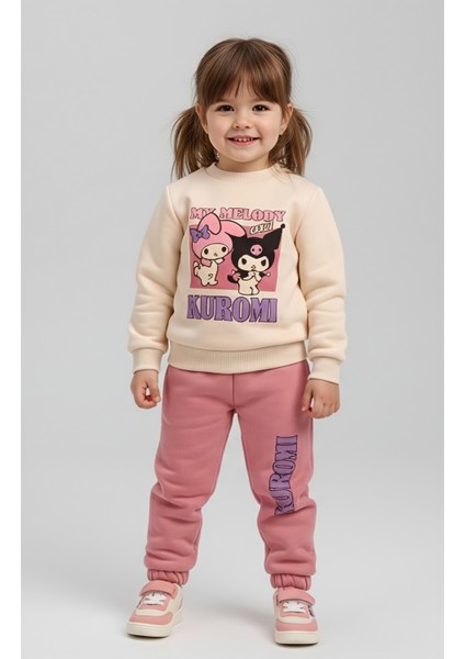 Kuromi Baskılı Kız Çocuk Eşofman Takımı – Üçiplik Şardonlu, 2li Takım, Sweatshirt+ Alt Eşofman indirimleri