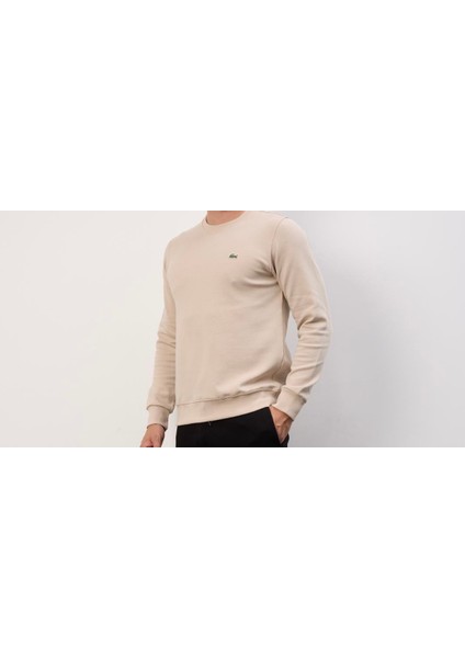 Basıc Bej Bisiklet Yaka Regular Fıt Uzun Kol modelleri