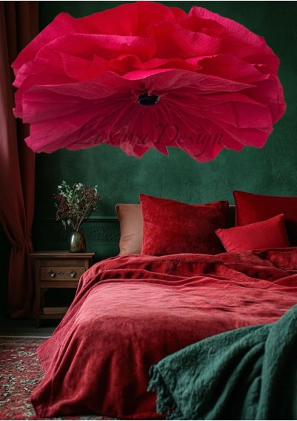 Kırmızı Bohem Model Sarkıt Avize - Salon, Yatak Odası ve Çocuk Odası Için Şık Dekorasyon Aydınlatma