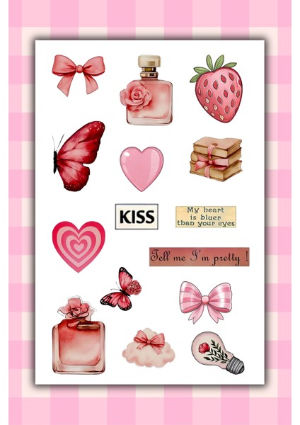 Pempe Temalı Sticker Set Ajanda Bullet Journal Için Uygun Set