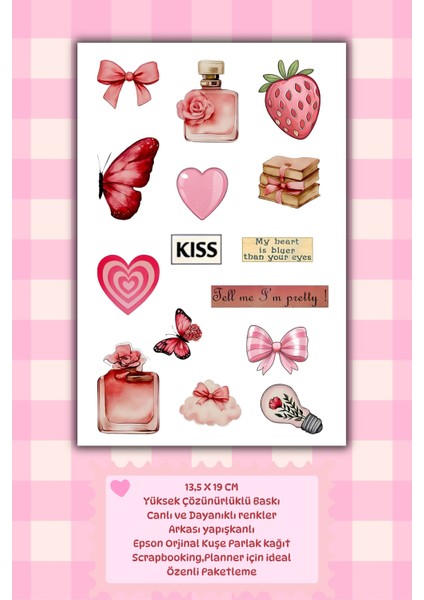 Pempe Temalı Sticker Set Ajanda Bullet Journal Için Uygun Set fiyatları