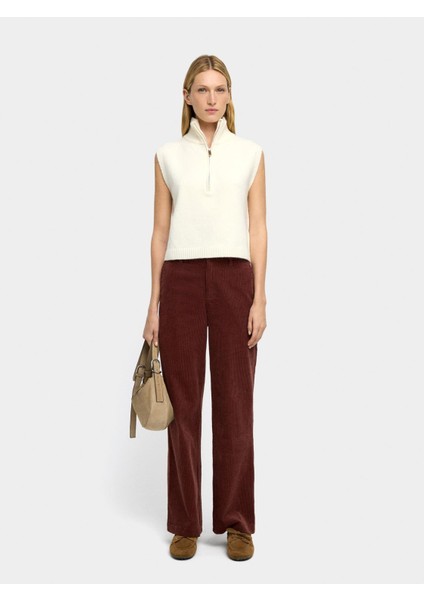 Fermuarlı Yüksek Yaka Yelek