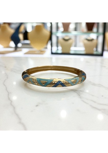 Mavi Üçgen Figür Bileklik