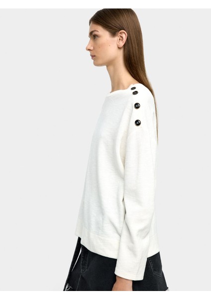 Omuzda Düğme Detaylı Kazak fırsatları