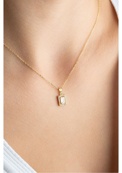 925 Ayar Gümüş Baget Tektaş Gold Kadın Kolye fiyatları