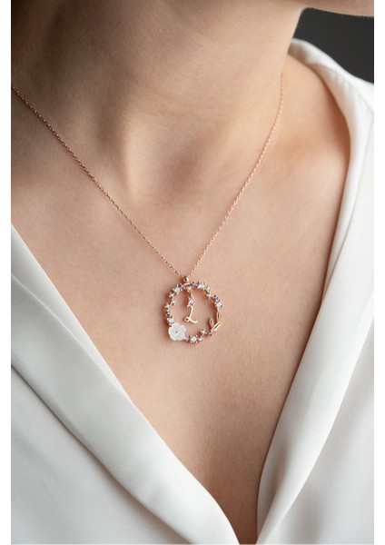 925 Ayar Gümüş Rose Kaplama Aşk Yuvası L Harfi Kadın Kolye modelleri