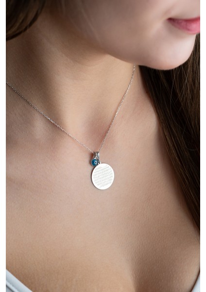 925 Ayar Gümüş Rodyum Kaplama Ayetel Kürsi Nazar Plaka Kolye modelleri