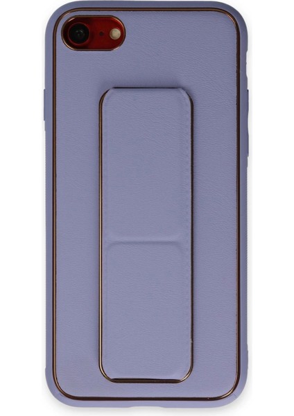 iPhone 7 Kılıf Coco Deri Standlı Kapak - LILA-(5796)