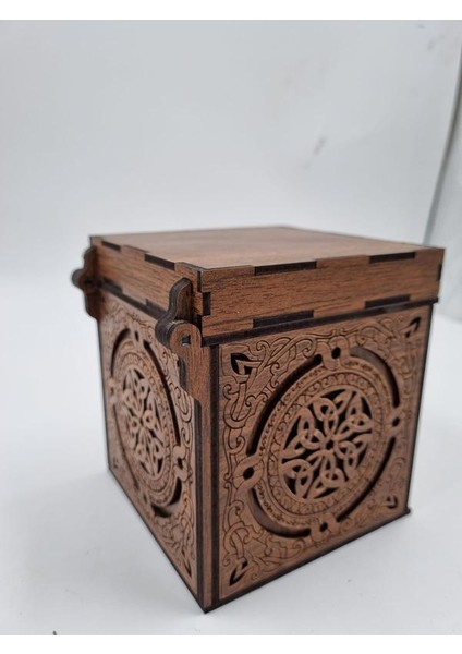 Ahşap Dekoratif Kutu Ceviz Desenli 11 cm x 11 cm x 12 cm fırsatları