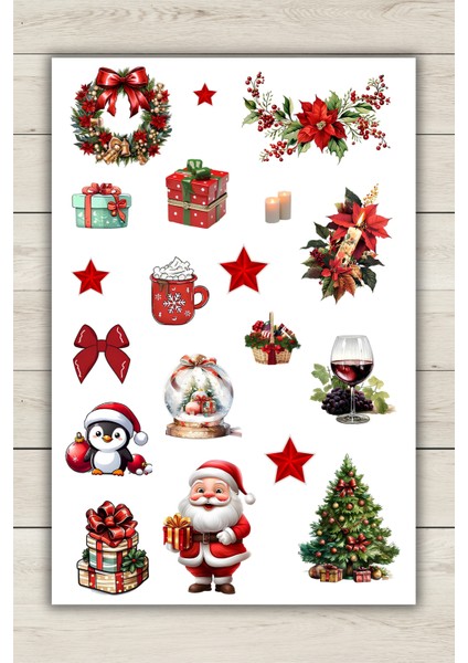 2 'li Yılbaşı/yeni Yıl Temalı Sticker-Etiket Bullet Journal/scrapbook/ajanda/defter modelleri