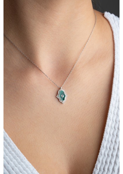 925 Ayar Gümüş Rodyum Kaplama Fatma Ana Eli Kolye fiyatları