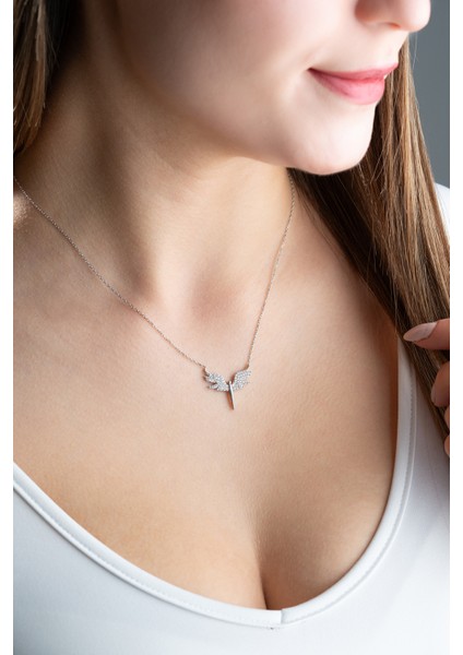 925 Ayar Gümüş Rodyum Kaplama Mikail Meleği Kolye modelleri