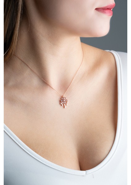 925 Ayar Gümüş Zirkon Taşlı Sallantılı Model Zultanite Taşlı Çiçek Kolye modelleri