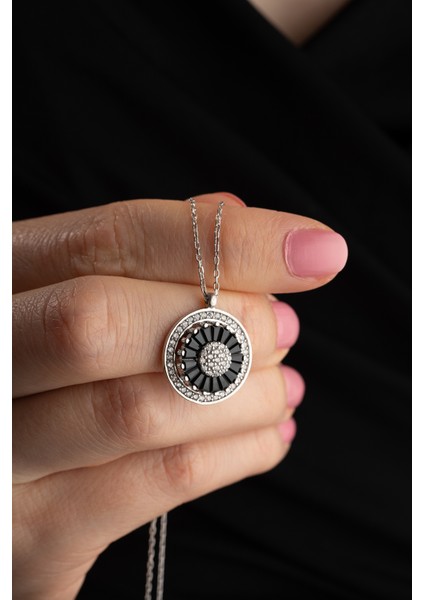 925 Ayar Gümüş Trapez Kesim Stres Kolyesi Kadın Kolye