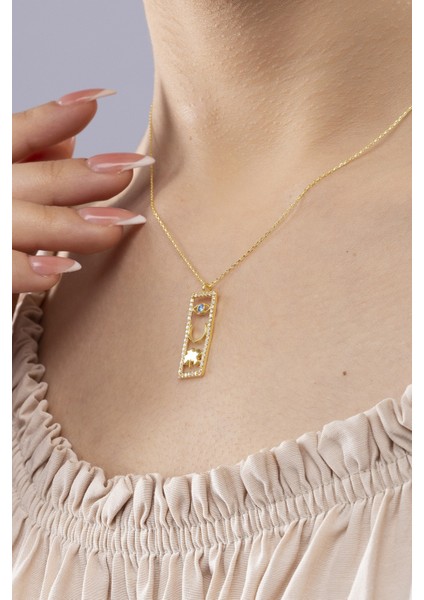 925 Ayar Gümüş Şans Kolyesi Göz Nal Yonca fiyatları