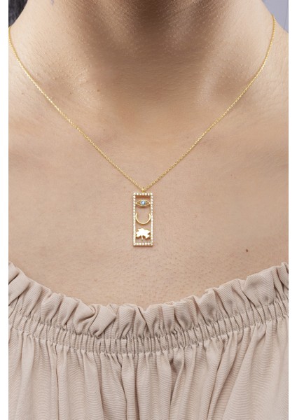 925 Ayar Gümüş Şans Kolyesi Göz Nal Yonca modelleri