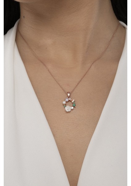 925 Ayar Gümüş Bahar Çiçeği Manolya Detaylı Kadın Kolye fiyatları