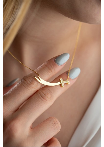 925 Ayar Gümüş Gold Kaplama Hz. Ali Kılıcı Kolye modelleri