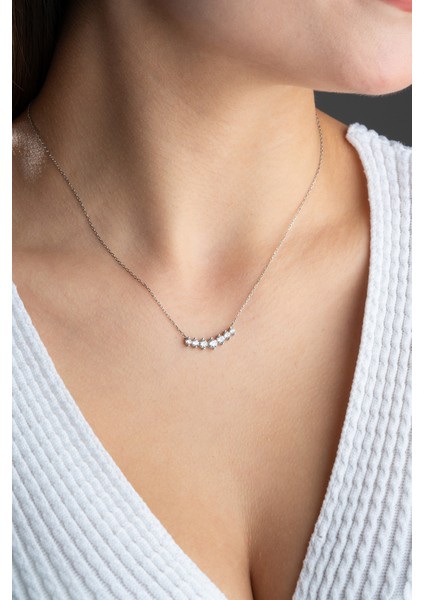 925 Ayar Gümüş Rodyum Kaplama Pırlanta Montür Kolye fiyatları