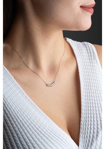 925 Ayar Gümüş Rodyum Kaplama Pırlanta Montür Kolye modelleri