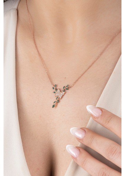 925 Ayar Gümüş Tomurcuk Kanatlı Kelebek Kadın Kolye fiyatları