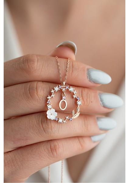 925 Ayar Gümüş Rose Kaplama Aşk Yuvası Ö Harfi Kadın Kolye fiyatları