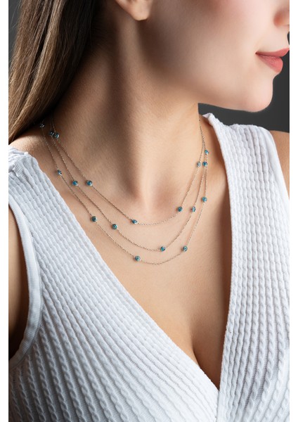 925 Ayar Gümüş Rodyum Kaplama Üçlü Nazar Model Şans Kolye fiyatları