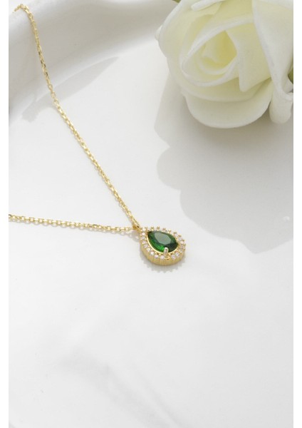 925 Ayar Gümüş Damla Model Gold Kadın Kolye modelleri