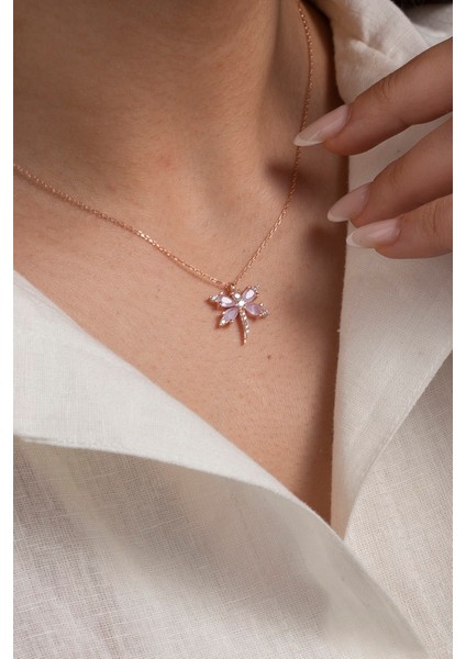 925 Ayar Gümüş Milk Taşlı Yusufçuk Kadın Kolye fiyatları