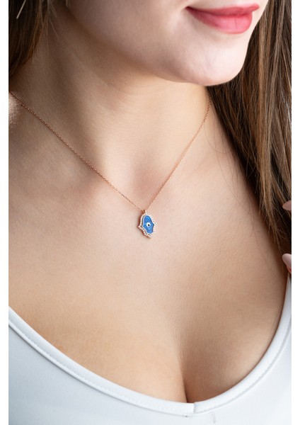 925 Ayar Gümüş Fatma Ana Eli Mineli Kadın Gümüş Kolye modelleri