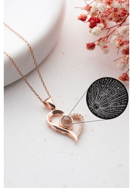 925 Ayar Işıklı Kutuda Gümüş 100 Dilde Seni Seviyorum Yazılı Kolye fiyatları