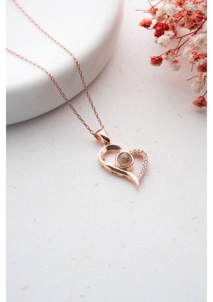 925 Ayar Işıklı Kutuda Gümüş 100 Dilde Seni Seviyorum Yazılı Kolye modelleri