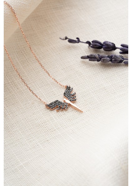 925 Ayar Gümüş Siyah Taşlı Minimail Mikail Meleği Kolye fiyatları