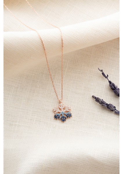 925 Ayar Gümüş Rose Kapmala Kar Tanesi Kolye fiyatları