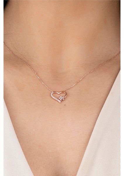 925 Ayar Kadın Kalp Kar Tanesi Gümüş Kolye modelleri