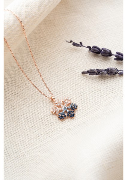 925 Ayar Gümüş Rose Kapmala Kar Tanesi Kolye modelleri