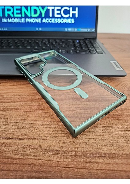 Samsung Galaxy S22 Ultra Yüksek Kalite Magsafe Şarj Özellikli Kamera Koruma Çıkıntılı Esnek Kılıf