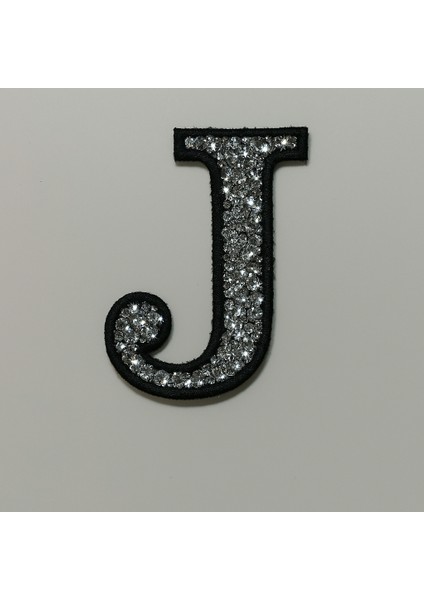 Taşlı Ütülenebilen Veya Sticker Olarak Kullanılabilen 6cm J Harfi