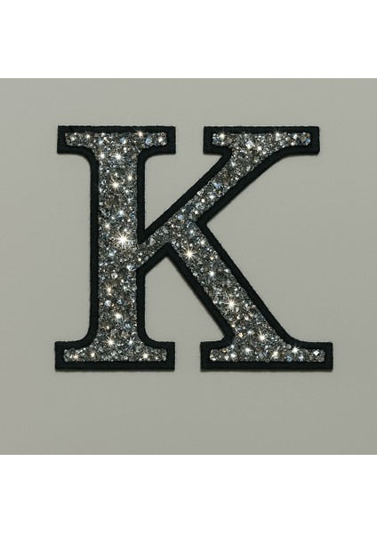 Taşlı Ütülenebilen Veya Sticker Olarak Kullanılabilen 6cm K Harfi