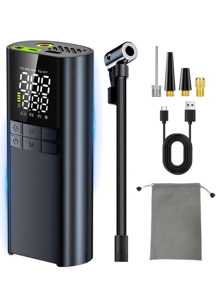 Taşınabilir Hava Kompresörü Araba Motosiklet Bisiklet Elektrikli Lastik Şişirme Pompası