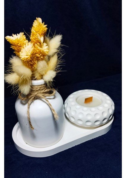 Dekoratif Beton Vazo & Mumluk Seti – Modern Minimal Tasarım fiyatları