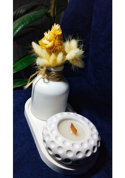 Dekoratif Beton Vazo & Mumluk Seti – Modern Minimal Tasarım fırsatları