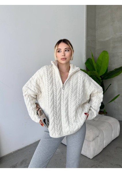 Yarım Fermuarlı Triko Kazak modelleri