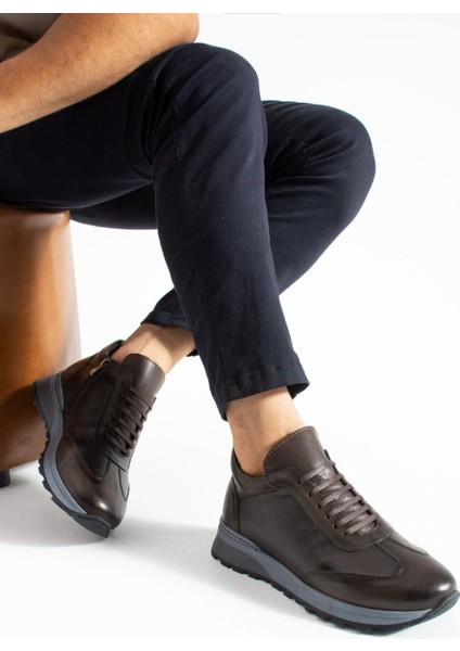 Elite Walk – Hakiki Deri Günlük Erkek Ayakkabı -Kahverengi fiyatları