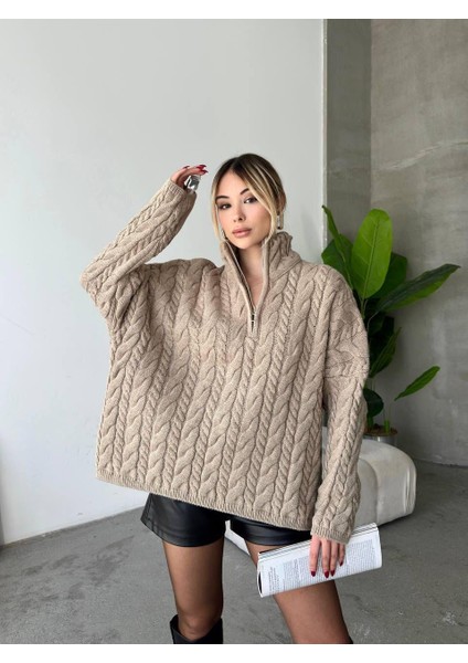 Yarım Fermuarlı Triko Kazak