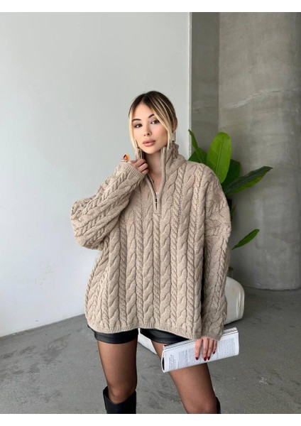 Yarım Fermuarlı Triko Kazak fiyatları