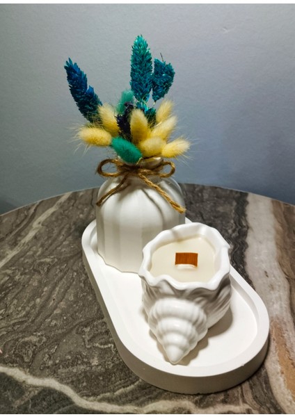 Dekoratif Mini Vazo & Deniz Kabuklu Mum Seti – El Yapımı Şık Tasarım modelleri