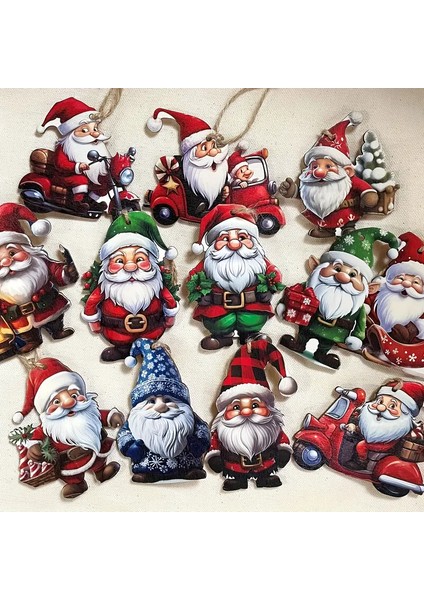 Yılbaşı Ahşap Noel Cücesi Süs Seti Ağaç ve Ev Süsleri Christmas Dekor fiyatları