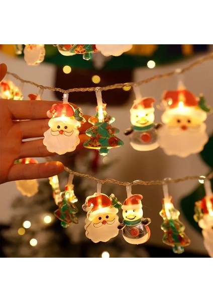 Yılbaşı LED Işık Noel Baba Kardan Adam Çam Ağacı Dekoratif Parti Süs String Light