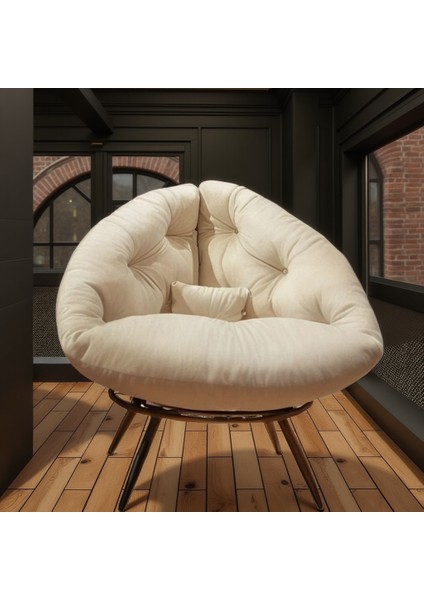 Avangard Milano Style Berjer | Krem Tay Tüyü Kumaşlı Ergonomik Modern Tekli Koltuk | Şık ve Konforlu Dinlenme Koltuğu